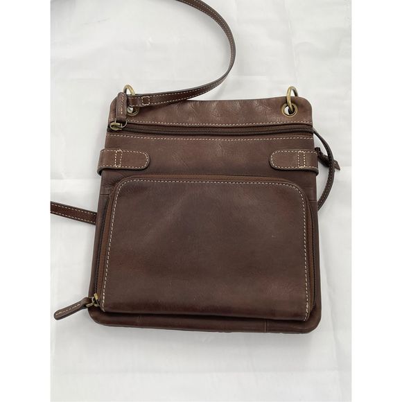 Fossil Bags Vintage Brown Leather Crossbody Organizer Bag Poshmark